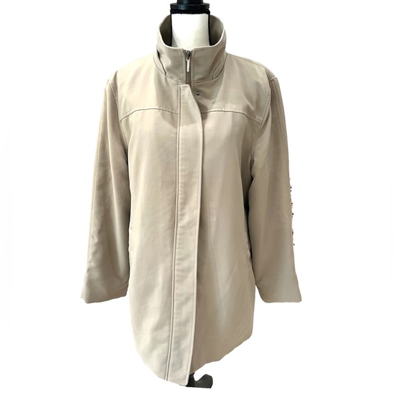 J. Percy Coat Women's XL All Weather Stone Khaki Fully Lined Jacket - Picture 4 of 12